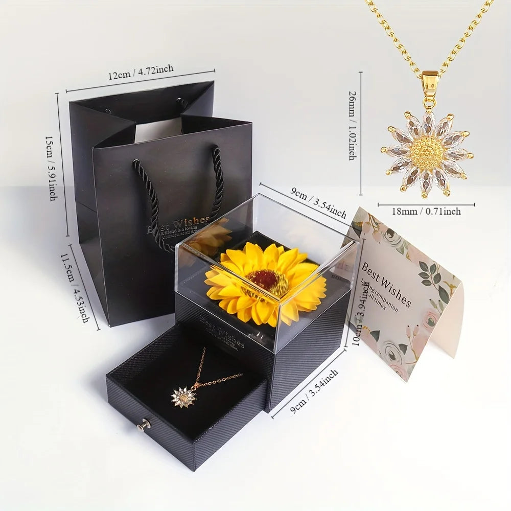 Sunflower Necklace Gift Box