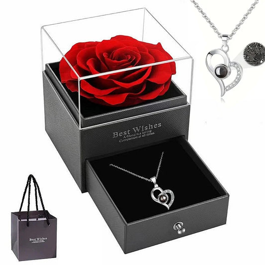 Eternal Rose & Heart Pendant