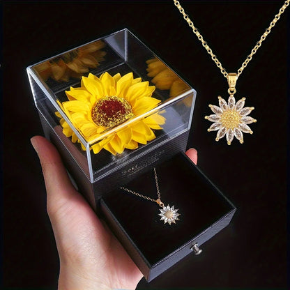 Sunflower Necklace Gift Box