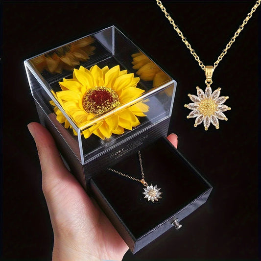 Sunflower Necklace Gift Box